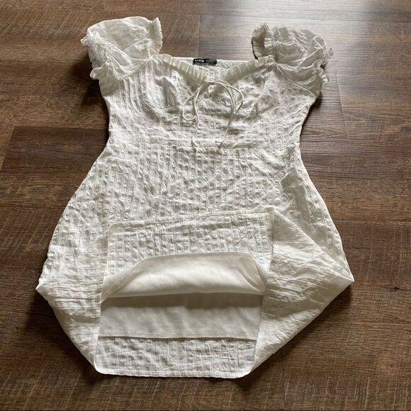 SHEIN White Dress Off Shoulder Feminine Multiway Cotton Medium Party - Picture 6 of 12